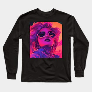 Retrowave Girl Long Sleeve T-Shirt